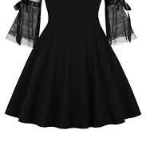 BLACK GOTHIC BOWKNOT CUTE DRESS-NEW NEVER WORN - Picture 5 of 5
